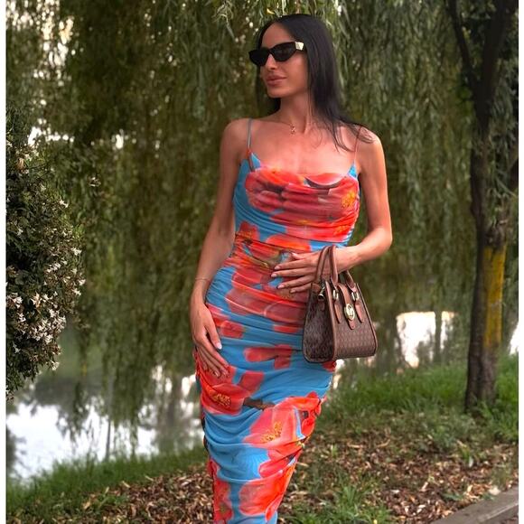 ZARA BLOGGER FAVE!!! Ruched Asymmetric Dress NWT - Picture 1 of 16